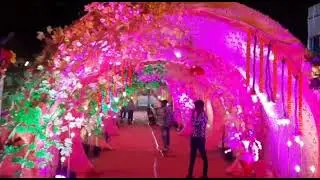 Flower entry gate lighting decoration video.all new model lighting decoration ideas #jkelectronics