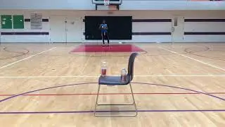 Practicing my trick shot aim! Having fun in the gym🙌🏾🤣