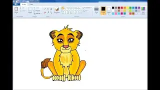 How To Draw Lion cub  in Ms Paint
