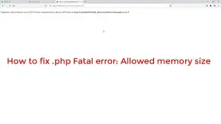 How to fix Fatal error : allowed memory size in php