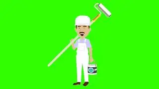 Green Screen Animation - Painter  (COPYRIGHT FREE)