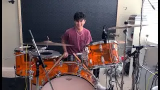 TEEN PLAYS JOHN BONHAM STYLE DRUM SOLO