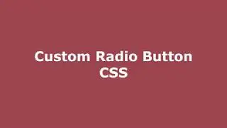 Radio Button checkbox using HTML and CSS