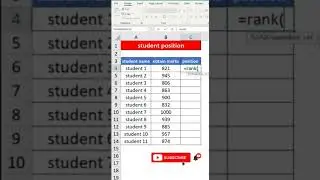 🔥🔥Rank Formula to Get Position in Excel🔥🔥