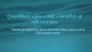 Quantifiers a few/a little/a lot of/ lots of and exercises