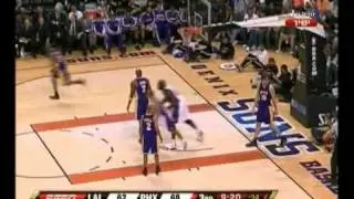 Shaq massive hop around Gasol dunk