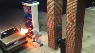 Man tries to kill spider with lighter at gas pump, starts huge fire