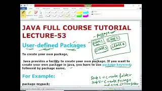 JAVA LECTURE -53| User-defined Package|Full Explanation With Example (