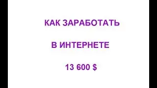 Как заработать в интернете 13 600 $