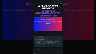 Build A Random Quote Generator In Javascript #trending #trendingshorts #shortsvideo #youtubeshorts