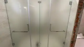 Душевое ограждение для сауны, на две кабинки.