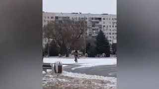 На видео попал проход девушки в купальнике по центру Волжского