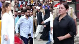 Pooja Bhatt,Sana Khan,Jay Bhanushali,Arti singh reach Baba Siddique's house to meet his family