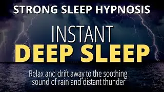 Sleep Hypnosis For Instant Deep Sleep (Strong) | Rain Sounds Dreaming | Dark Screen