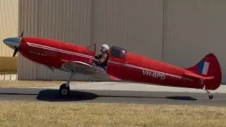 VH-BPD Spitfire Replica Departing RW07 At Bunbury Airport.