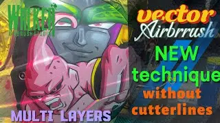 HOW TO AIRBRUSH VECTOR | multy layers | WITHOUT CUTTERLINES | cartoon airbrush