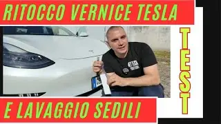 Ritocco VERNICE TESLA e lavaggio SEDILI TESLA il TEST  #vernicetesla  #internitesla