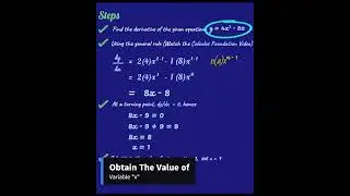 Find Turning Points of a Curve in 40 secons| Calculus
