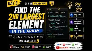 Find the 2nd Largest Element in an Array | JavaScript DSA Step by Step