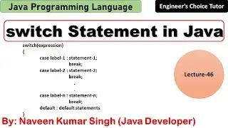 switch statement in Java | Java Programming Language | Java