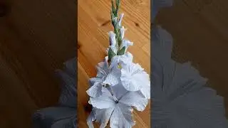 Гладиолус нежно-голубой из бумаги/ gladiolus made of corrugated paper 