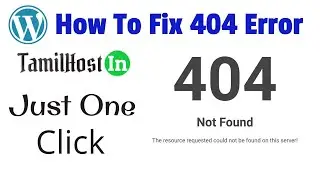 How To Fix 404 Error On WordPress Website- TamilHost.in