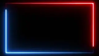 Red and Blue Neon Rectangle Frame Glowing Light Border Seamless Loop