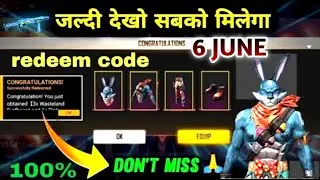 Free Fire New Redeem Code Today || New Redeem Code For 6 June || FF New Redeem Code |Two coin gamers