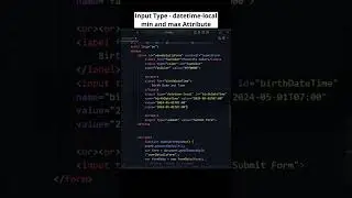 HTML Input type datetime-local with Min and Max Attributes! 
