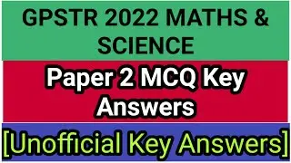 GPSTR 2022 Maths and Science Mcq key answers |