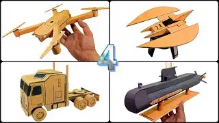 TOP 4 AMAZING DIY Cardboard Craft Ideas Drone - Truck - Batman - Submarine Compilation