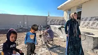 Rural woman🧕. Construction workers' efforts to build Tayyiba's house🏠