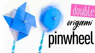 Double Origami Pinwheel Tutorial - Spins Both Ways - Paper Kawaii
