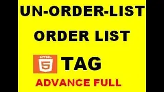 List in HTML |  Order list | Un-Order List | Nesting List | List Within List
