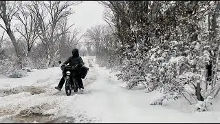 AUSTRALIAN SNOWSTORM Motorcycle Camping..