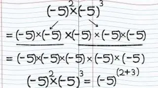 Math - How to multiply and divide numbers with exponents (Law I  and II of exponents) - English