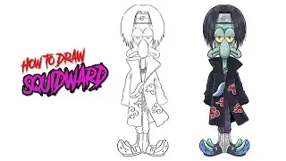 how to draw Squidward Uchiha | AKATSUKI