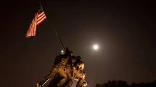 Iwo Jima Memorial Moonrise - Nikon D5000 Time Lapse