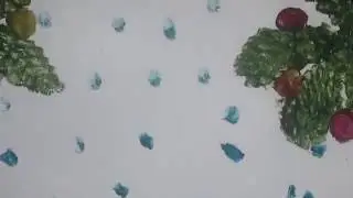 Рисуем на оконном стекле гуашью