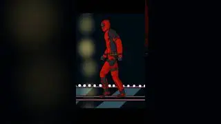 Deadpool playing squid game. glass bridge, green light red light.