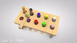 Learn Colors With Wooden Ball Hammer Educational Toys - Colors For Children