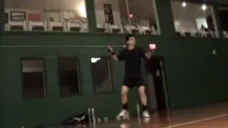 Practicing Badminton Clear Shots