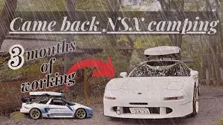 Solo HONDA NSX camping in Heavy rain morning☔️ Deep in forest mountain. relaxing healing cozy camp
