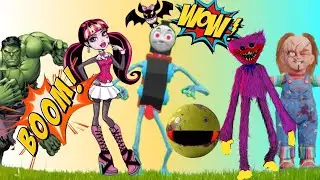 FUNNY TEAM MONSTERS SIRENHEAD  KISSY MISSY HUGY WUGY GRANNY SPIDER MAN #animation #funny