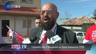 Liberalii din Călugareni au furat bannerele PSD