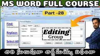 FIND | REPLACE|GO TO | SELECT ALL  IN MS WORD | EDITING GROUP  IN MS WORD | MS WORD TIPS AND TRICKS
