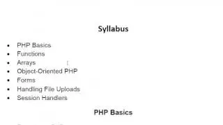 2 - PHP syllabus in course arabic