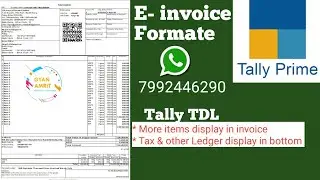 Tally TDL | E Invoice Formate for tally prime | Invoice TDL | Free TDL