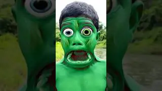 Hulk Boy scary Transformation with friend smash skinny red hulk 