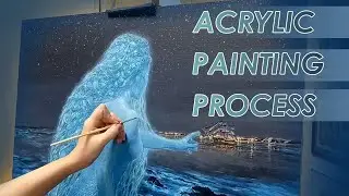 ACRYLIC PAINTING PROCESS // Процесс написания картины 